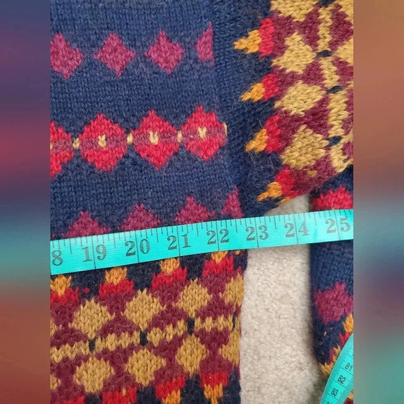 Minkha 100% alpaca colourful patterned long cardigan. Size  XL - Picture 8 of 10